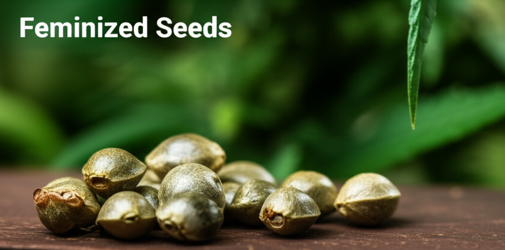 Feminized Lemon Cherry Gelato seeds showing the feminization process and female plant characteristics